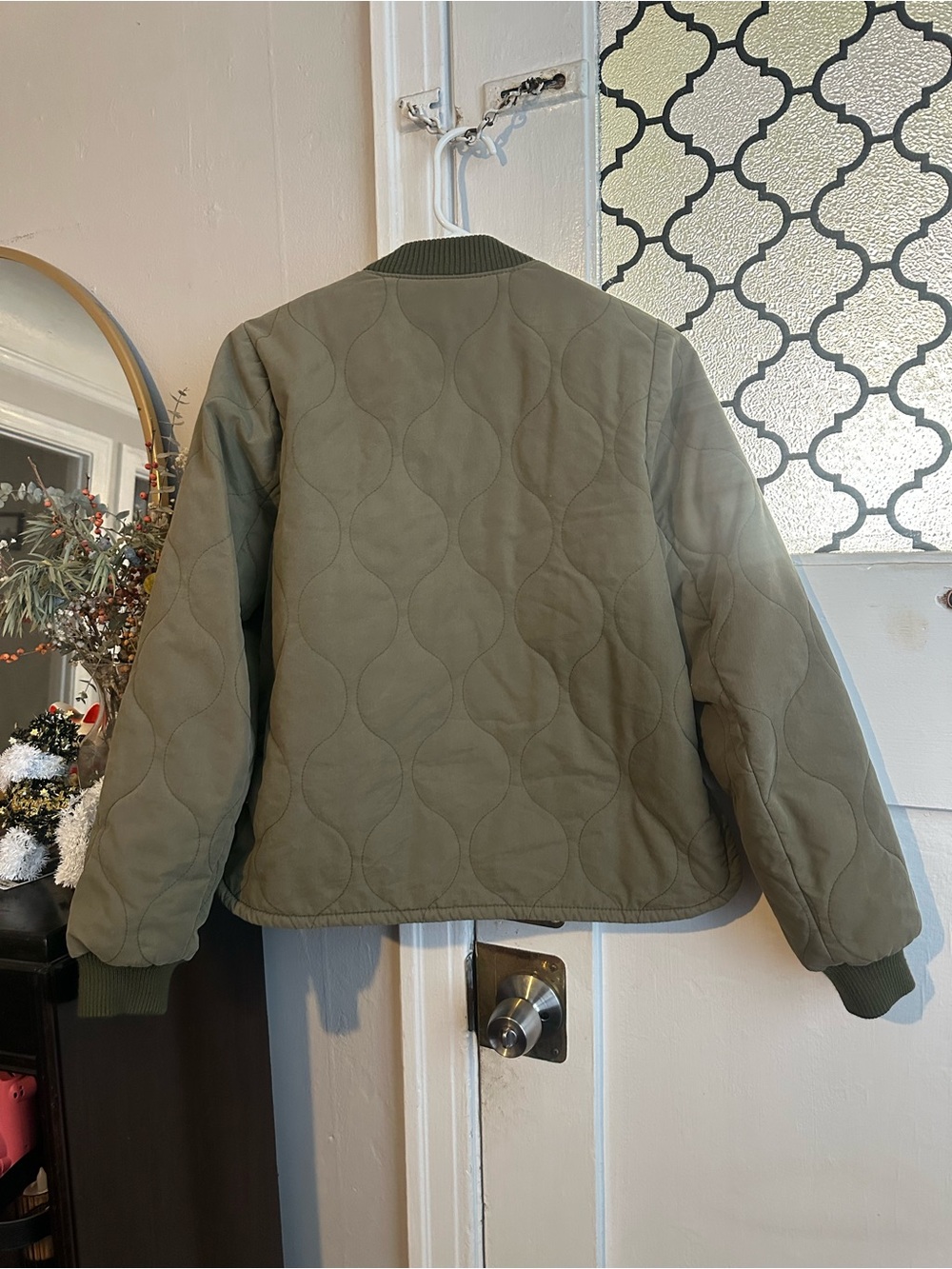 Madewell Quilted Olive Green Jacket - Picture 3 of 8
